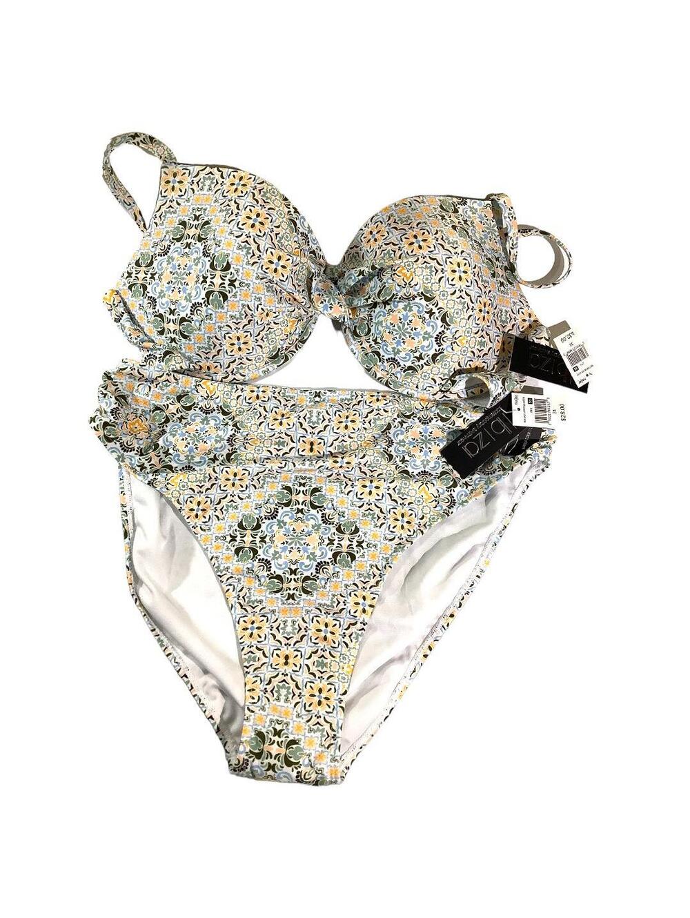 NWT Ibiza 2 Piece High Waist Bottom & Twist Front Top Swimsuit, 3X